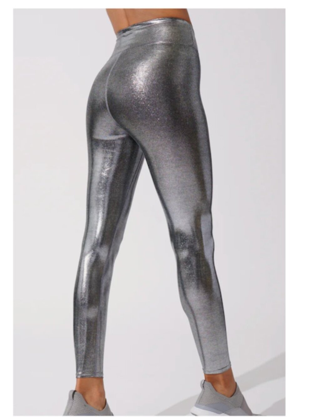 Heroine Sport Marvel Metallic Legging Silver High Waist NWT Size M - Picture 2 of 2
